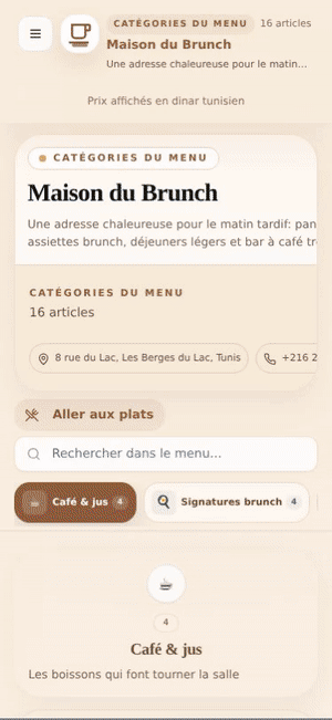 Maison du Brunch menu preview