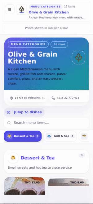 Olive & Grain Kitchen menu preview